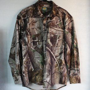 Cabelas Shirt Long Sleeve Mens Large Camo Button Down Hunting Outdoors Flannel